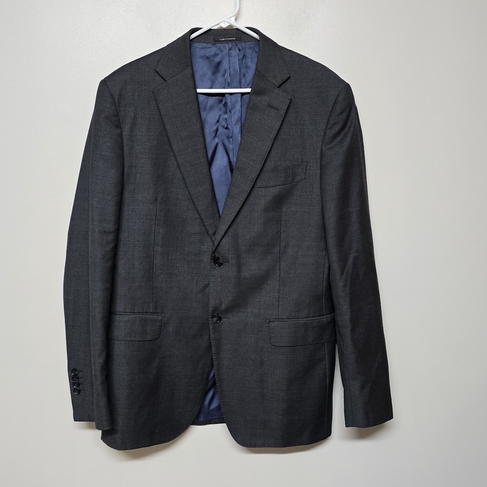 SuitSupply Men's Vitale Barberis Super 110's Pure‎ Wool Gray Blazer Size 42L